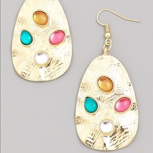 💖NEW💖Multicolored Jeweled Oval Drop Earrings